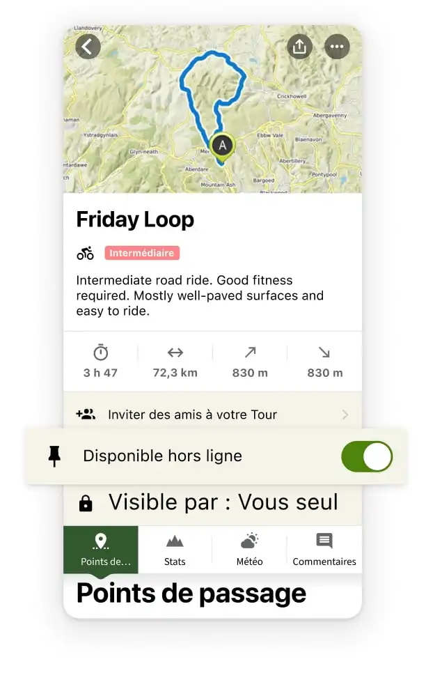 Screenshot Offline Features komoot
